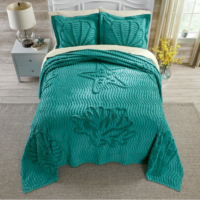 Coastal Chenille Bedspread, , large