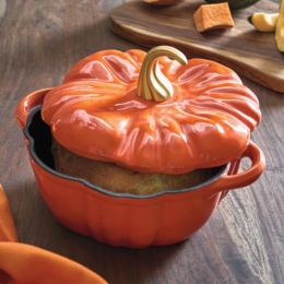 2-qt. Enameled Pumpkin Cast Iron Dutch Oven, , large