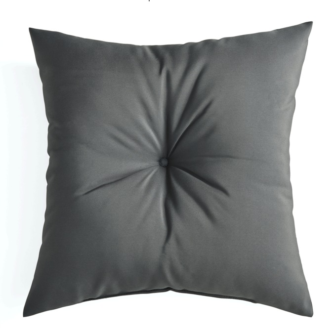Set of 2 Button Pillows, Gray, large
