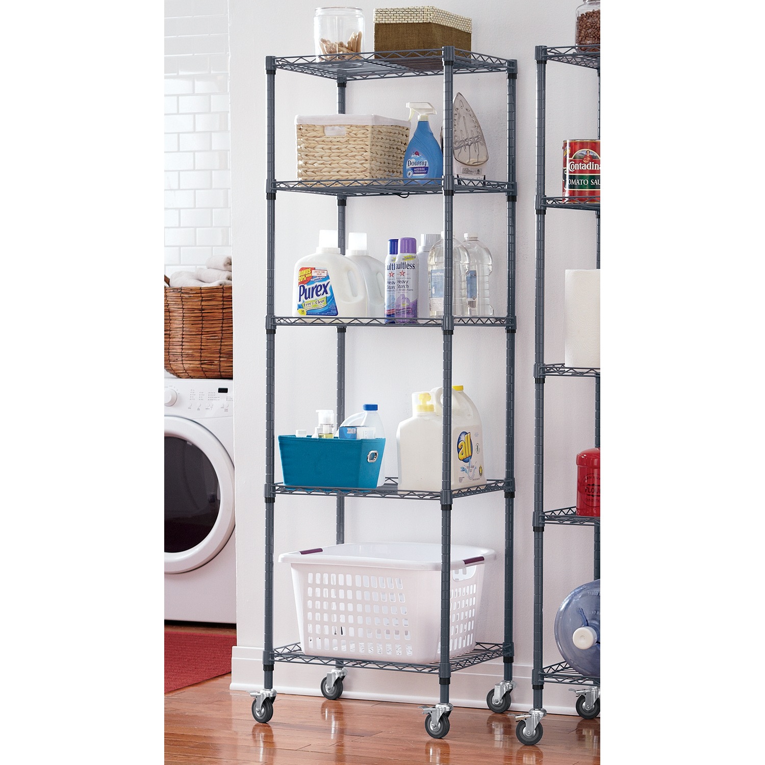 5 Shelf Tower Metal Rolling Rack Ginny S