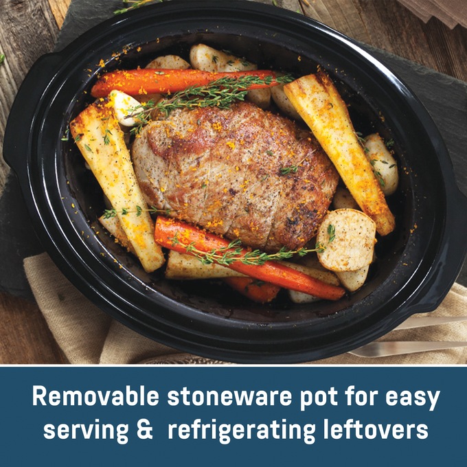 Elite Gourmet 6-Quart Diamond Pattern Slow Cooker, Black, large