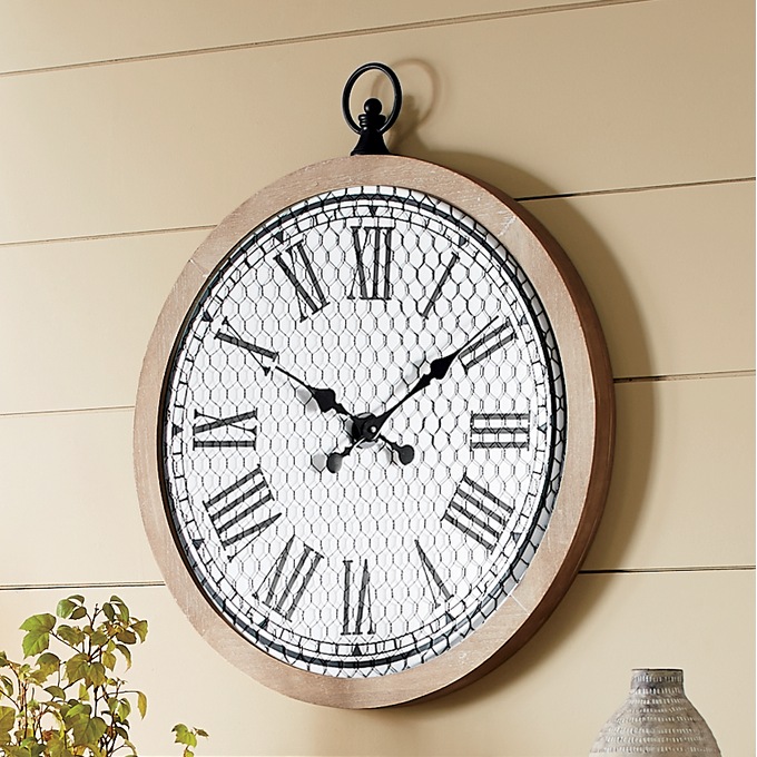 Chicken Wire Wall Clock, , large