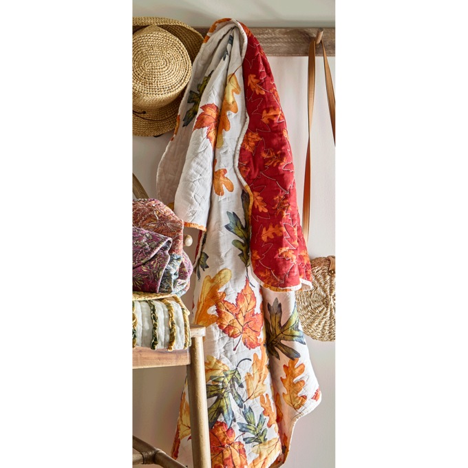 Your Choice Quilted Throw, Autumn Leaves, large