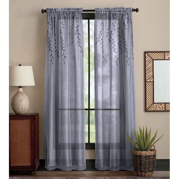 Embroidered Organza Overlay Single Panel, , large