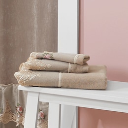 Elizabeth Lace Trim Towel Set, , large