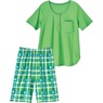 Plaid Knit Shorty PJs, , large