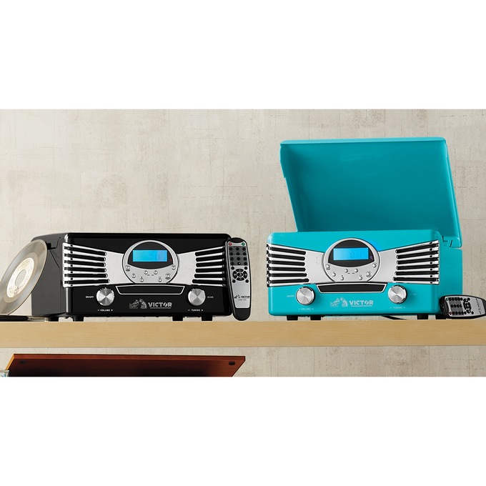 Victor 7-in-1 Turntable Music Center, , large