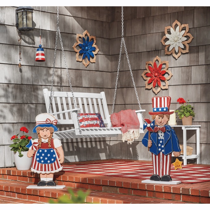 Indoor/Outdoor Floral Flag Pillow, , large
