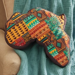 Africa-shaped Accent Pillow, , large