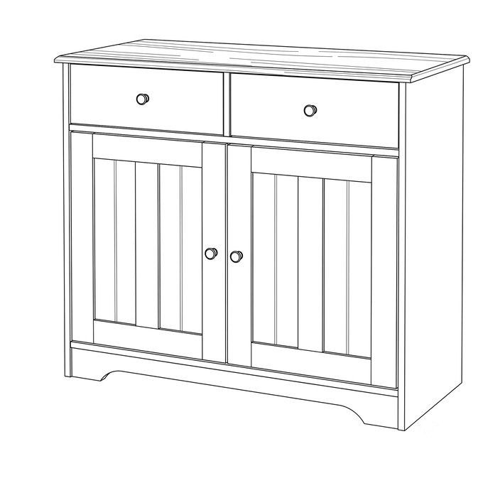 Katie Sideboard Cabinet with Drawers, , large