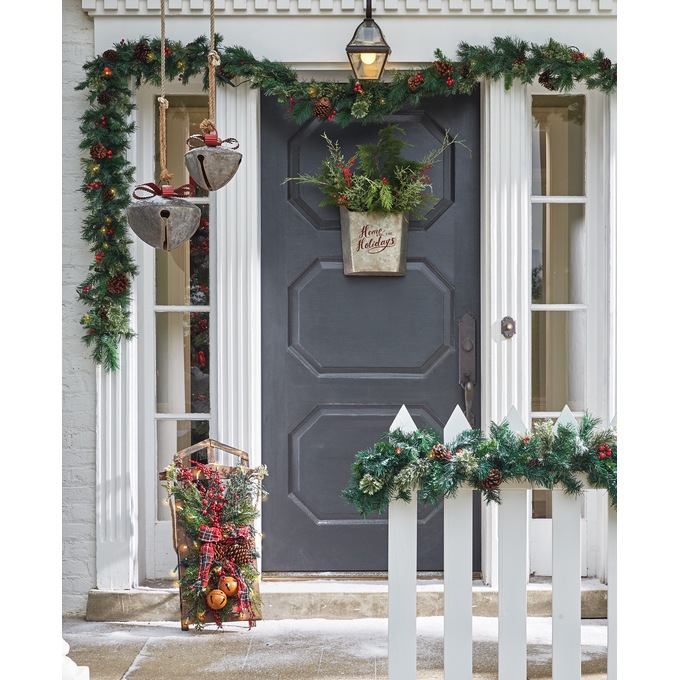 6' Cashmere Garland with Lights, , large