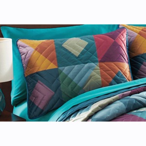 Velvet Patch Sham , Multi, large