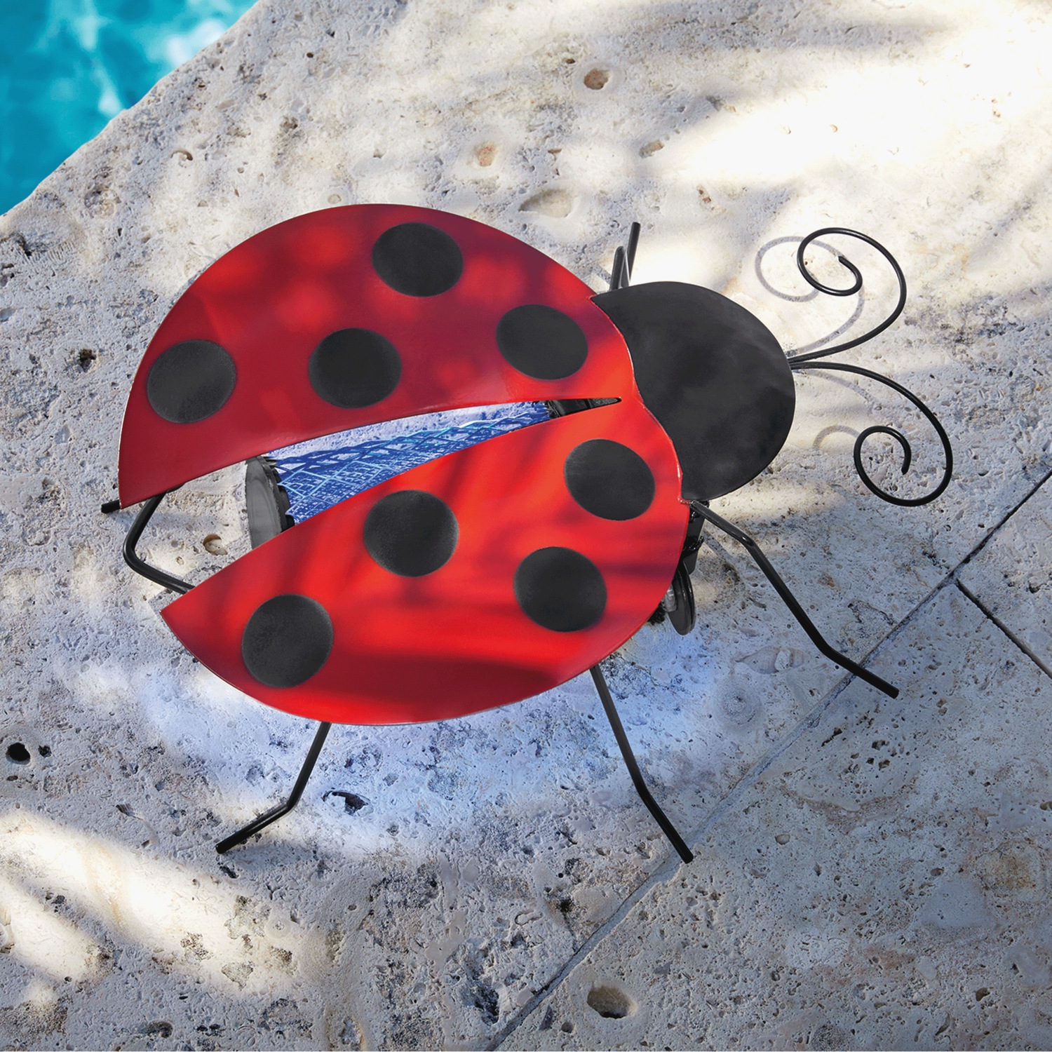 Ginnys Solar Ladybug Bug Zapper Metal Plastic White