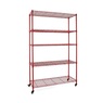 Wide 5-Tier Rolling Metal Wire Storage Rack with Wheels, , large