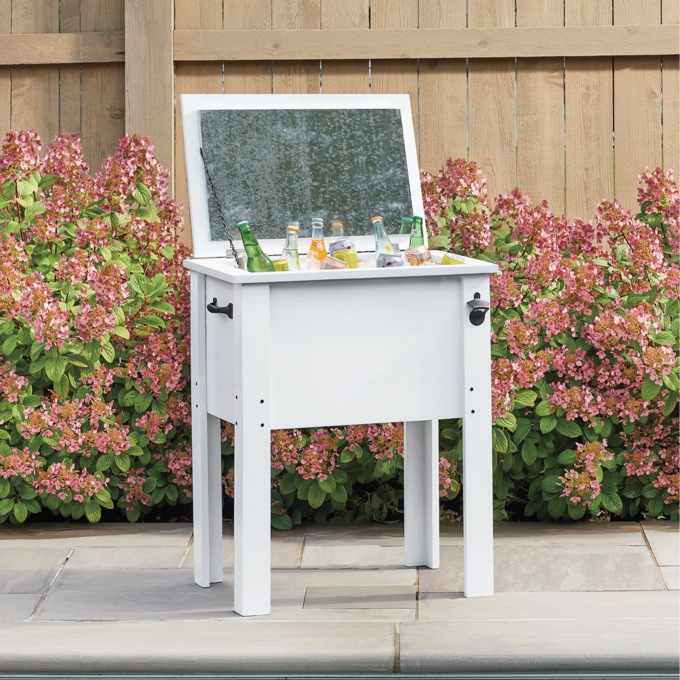 Lift-Top Patio Cooler, White, large