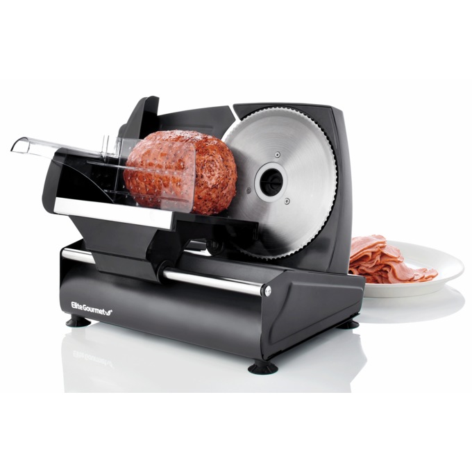 Elite Gourmet Electric Meat Slicer, Black, large