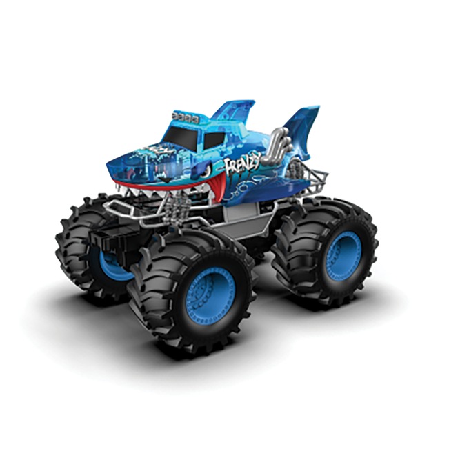 RC Shark Wheelie Monster, Blue, large