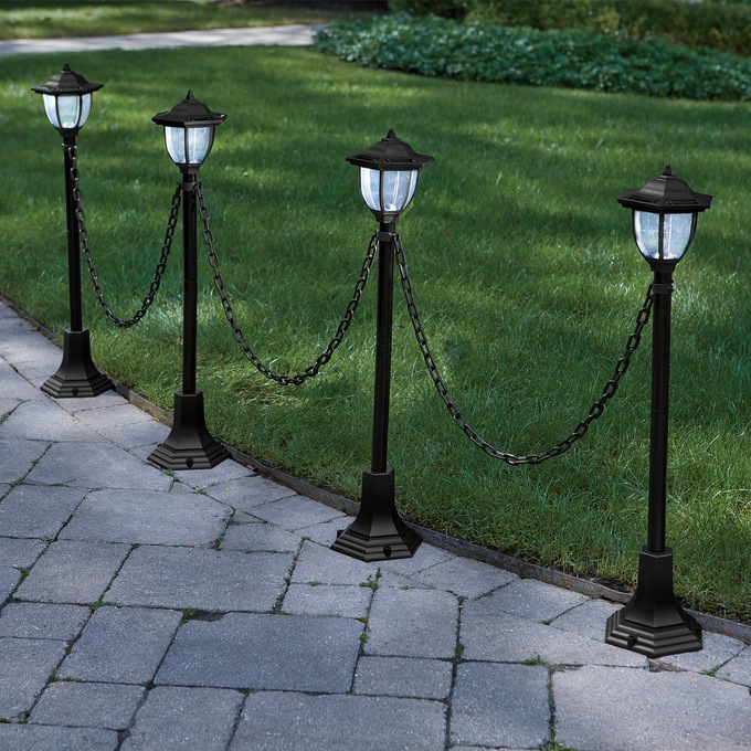 Set of 4 Chained Solar Lanterns, , large