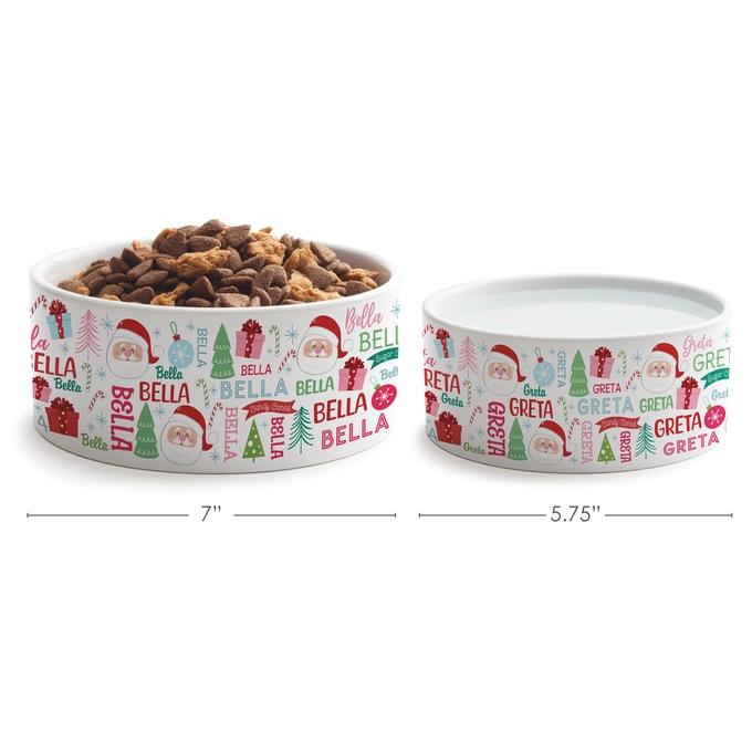 Personalized Holiday Small Pet Bowl, , large