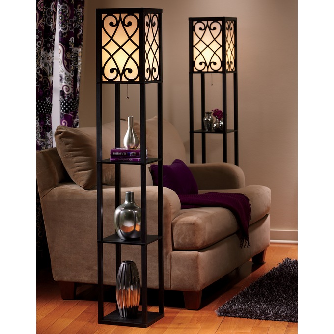 Eurico Floor Lamp with Shelves, , large
