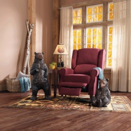 Microfiber Wingback Recliner, , large