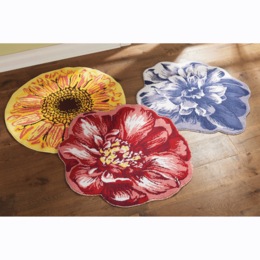 Indoor/Outdoor Figural Floral Mat - 36" x 36", , large