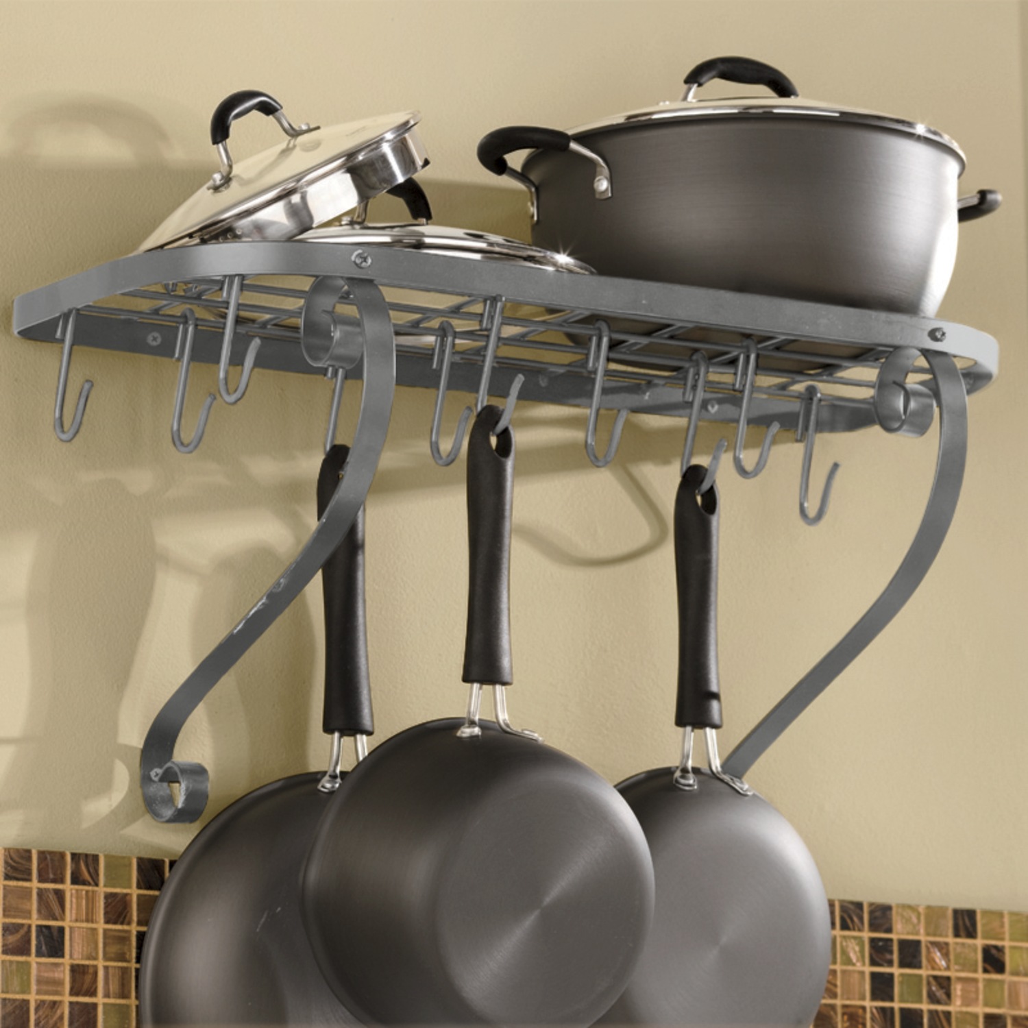 Wall-Mount Bookshelf Pot Rack | Ginny's