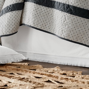 Fringe Detail Cotton Bedskirt , , large
