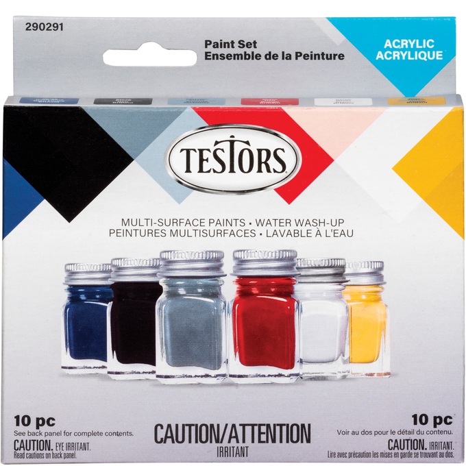 Testors 10-Piece Acrylic Multi Surface Paint Set, , large
