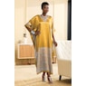 Chi Women's Long Caftan with Regal Border Print, Marigold, large