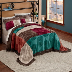 Southwest Patch Chenille Bedspread, , large