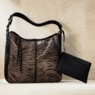 2-Piece Animal-Print Faux-Leather Handbag & Pouch Set for Women, , large