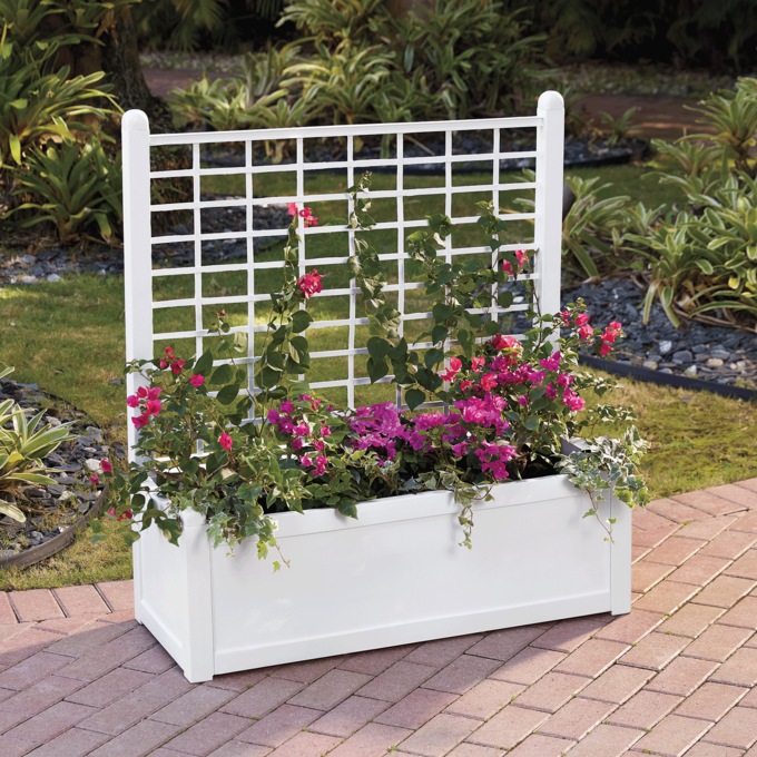 Large Planter Trellis, White, large