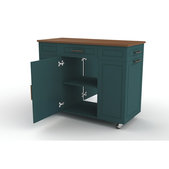 Pantry Kitchen Island, Evergreen, large