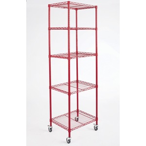 5-Shelf Tower Metal Rolling Rack, , large