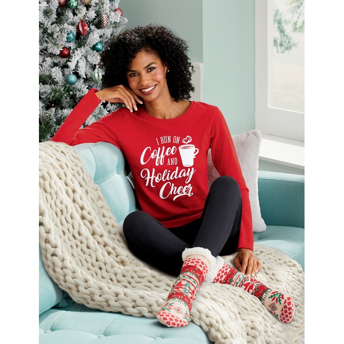 Coffee and Holiday Cheer T-Shirt, , large