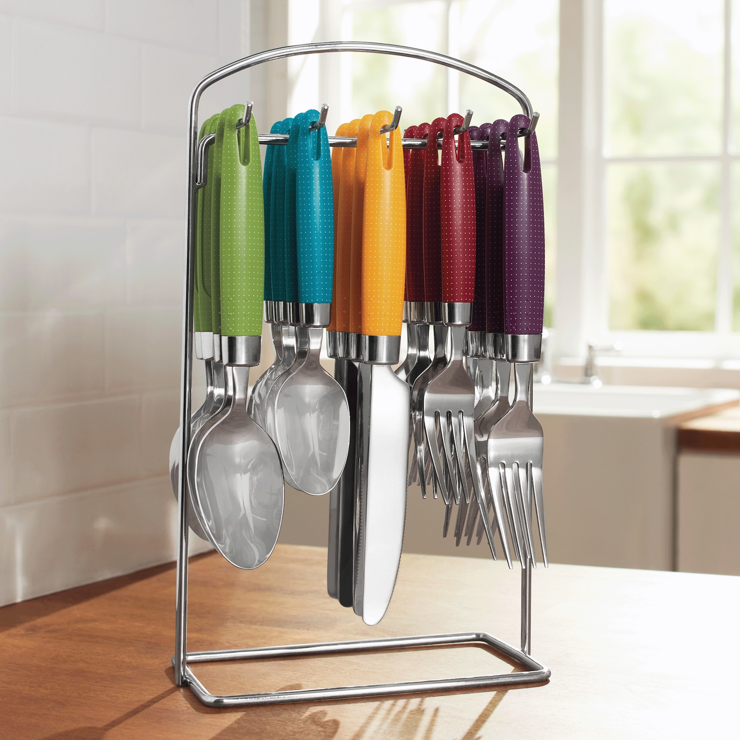 20 Piece Hanging Patterned Flatware Set Ginny s