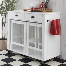 Miller Kitchen Island With Stools, , large