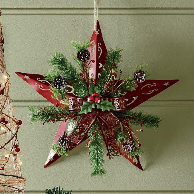 Decorated Holiday Barn Star, , large