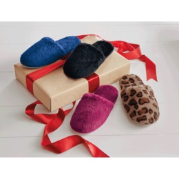 Furry Scuff Slipper for Women with Rubber Outsole and Memory Foam, , large