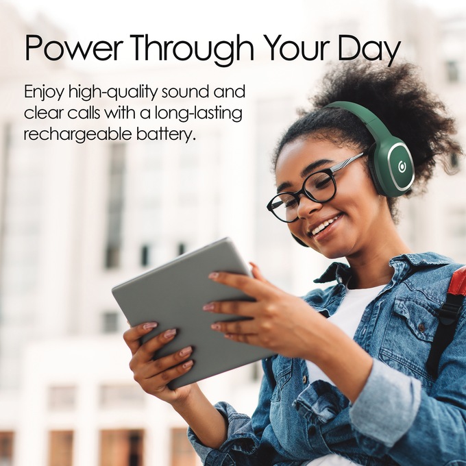 Core Innovations Wireless Bluetooth Headphones, Green, large