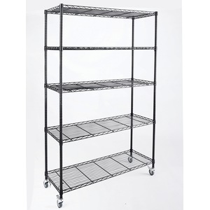5-Shelf Wide Metal Rolling Rack, , large