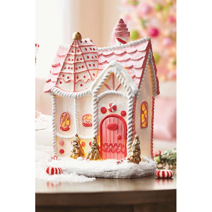 Whimsical Lit Gingerbread House, , large
