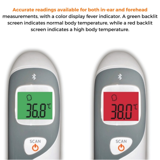 Mobi Smart Ear & Forehead Thermometer, , large