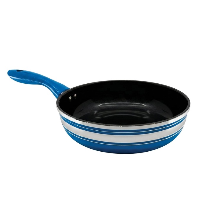 Chef Tested 8-Piece Ceramic Banded Cookware Set by Wards, Blue, large