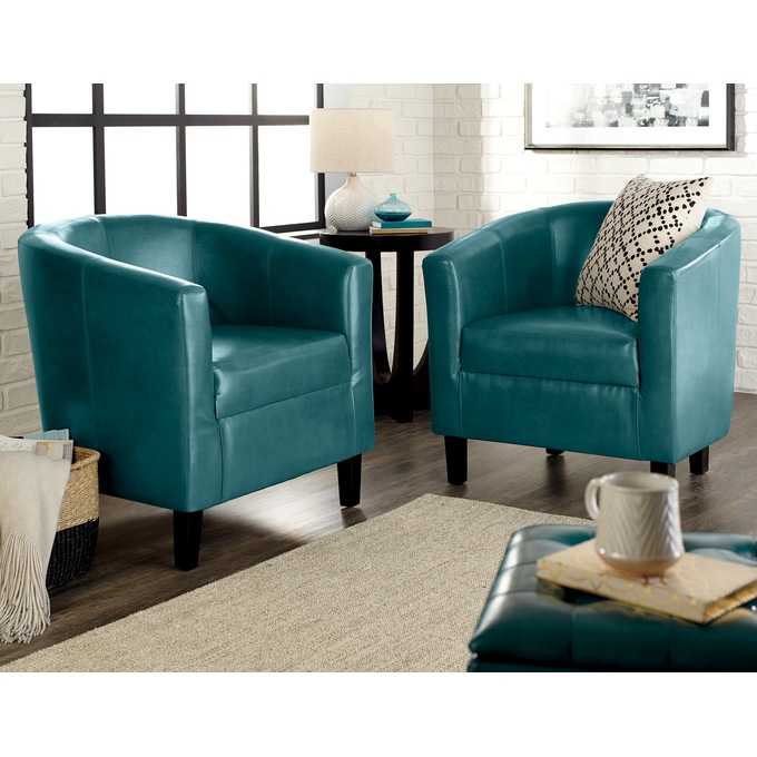 Hudson Barrel Chair, Teal, large