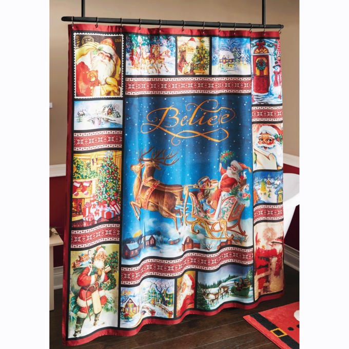 Holiday Shower Curtain, Christmas, large