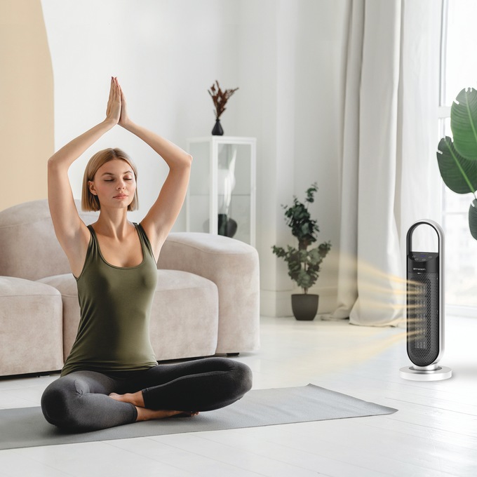 Emerson SmartVoice Tower Fan/Heater Combo, , large