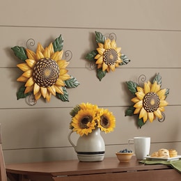 Set of 3 Sunflowers Wall Art, , large