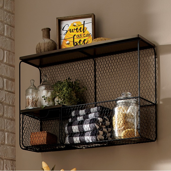 Chicken Wire Wall Shelf, , large